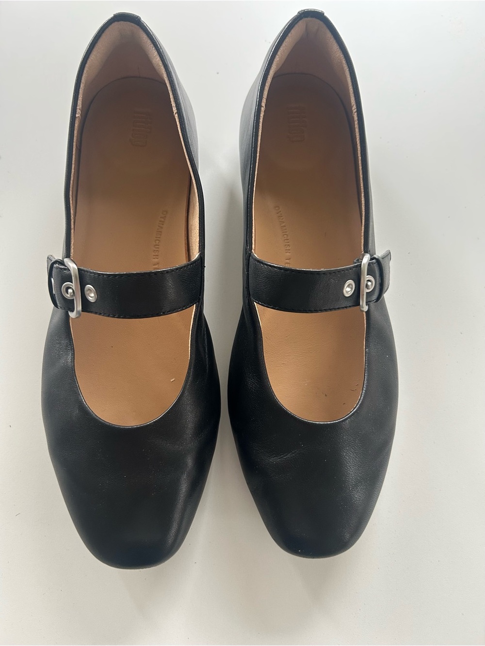 FitFlop Delicato Black Leather Mary Jane Shoes